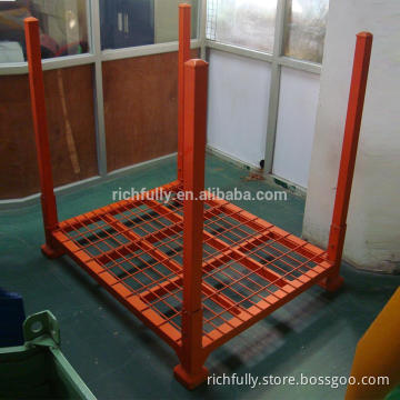 4square tube posts Tire Stacking Rack with mesh board
